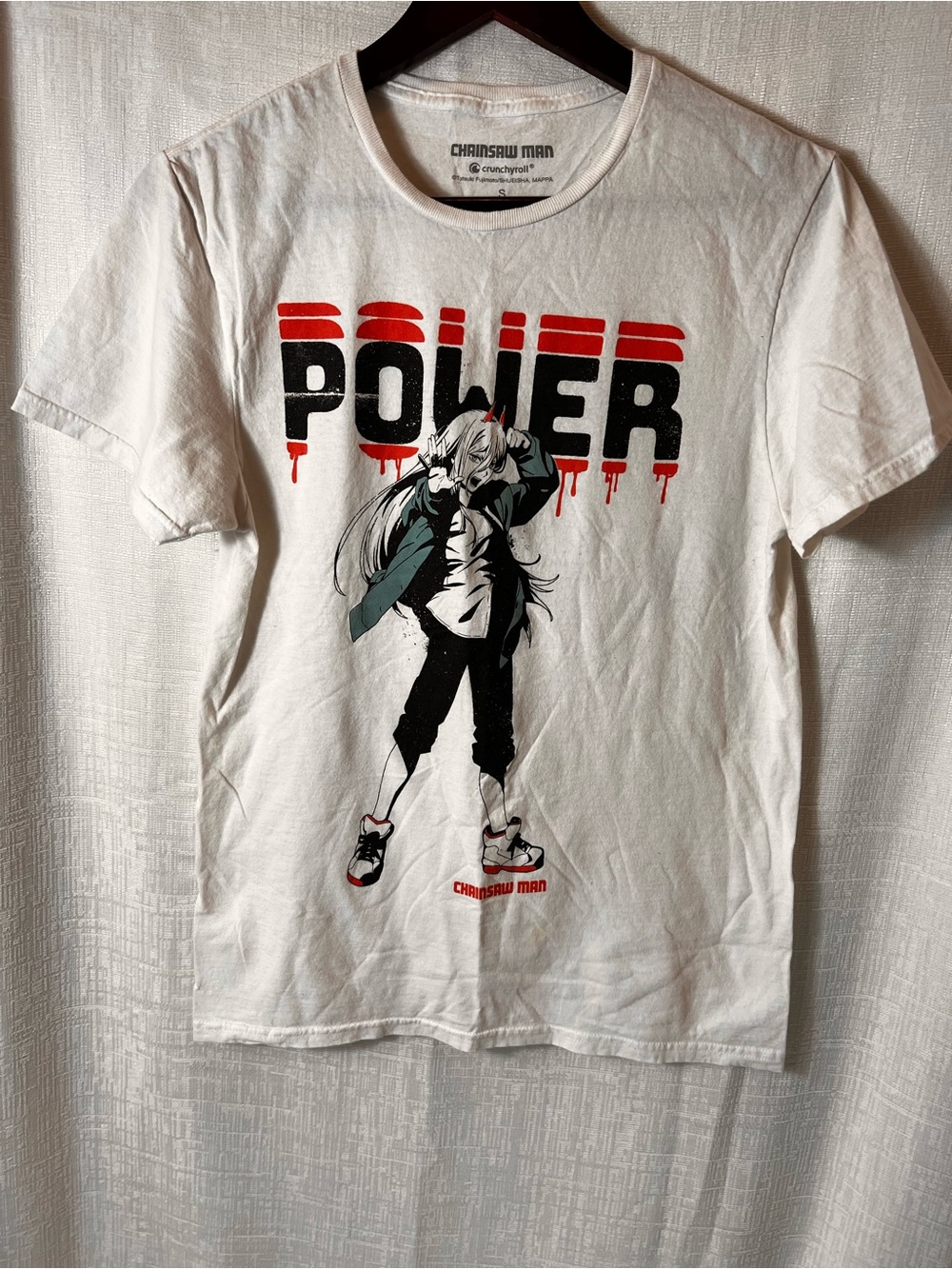 CHAINSAW MAN  "Power" Graphic Tee in White Size Small